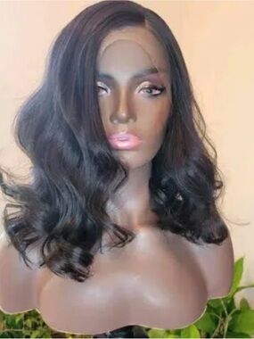 Natural  Wavy Lace Front Wig - Women Hair 14” , 100% human hair